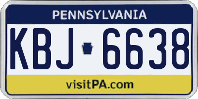 PA license plate KBJ6638