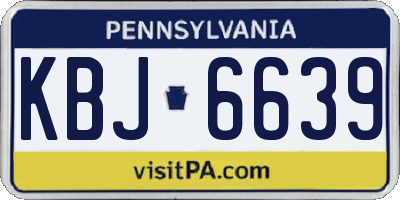PA license plate KBJ6639