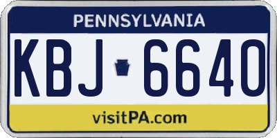 PA license plate KBJ6640