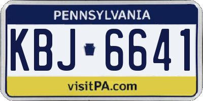 PA license plate KBJ6641