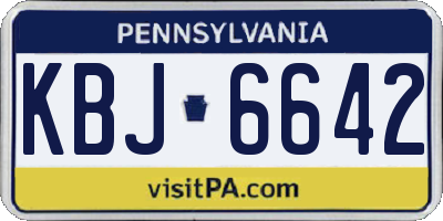PA license plate KBJ6642