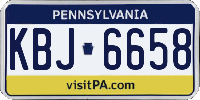 PA license plate KBJ6658