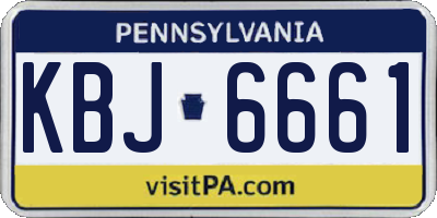 PA license plate KBJ6661