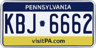 PA license plate KBJ6662