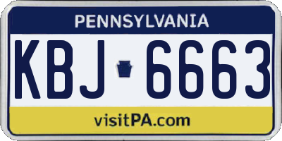 PA license plate KBJ6663