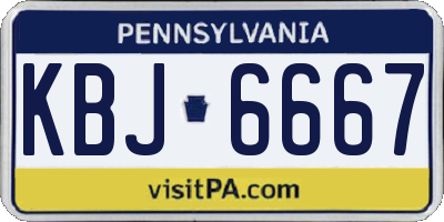 PA license plate KBJ6667
