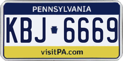 PA license plate KBJ6669