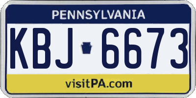 PA license plate KBJ6673