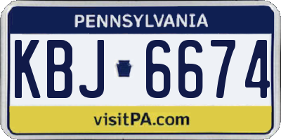 PA license plate KBJ6674
