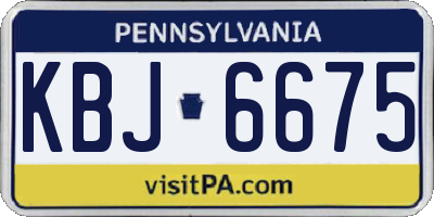 PA license plate KBJ6675