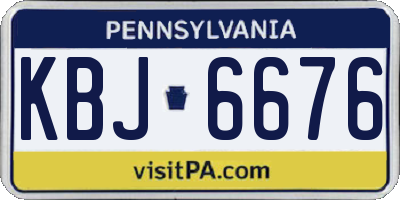 PA license plate KBJ6676