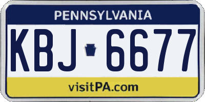 PA license plate KBJ6677