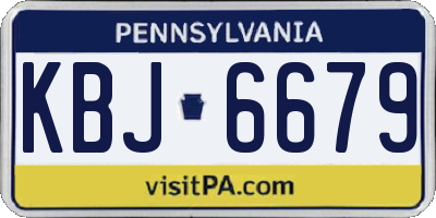 PA license plate KBJ6679