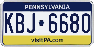 PA license plate KBJ6680