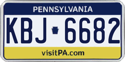 PA license plate KBJ6682
