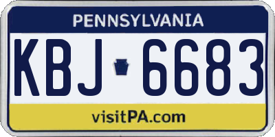 PA license plate KBJ6683