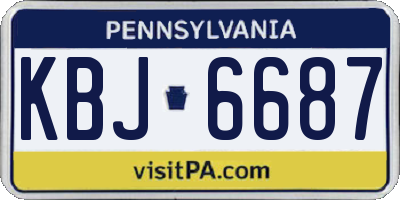 PA license plate KBJ6687
