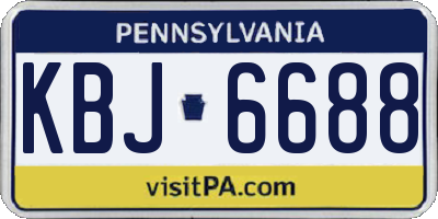 PA license plate KBJ6688