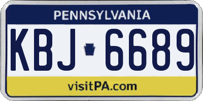 PA license plate KBJ6689