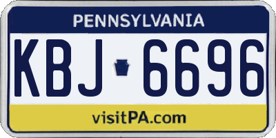 PA license plate KBJ6696