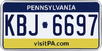 PA license plate KBJ6697