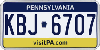 PA license plate KBJ6707