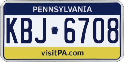 PA license plate KBJ6708
