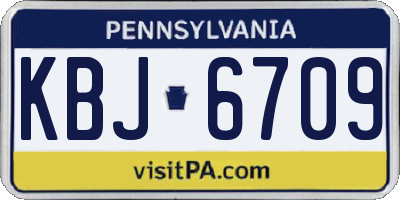 PA license plate KBJ6709