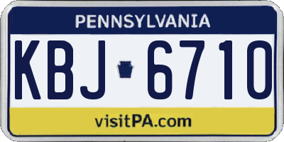 PA license plate KBJ6710