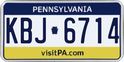 PA license plate KBJ6714