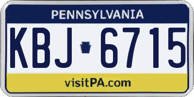 PA license plate KBJ6715