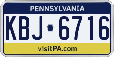PA license plate KBJ6716