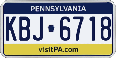 PA license plate KBJ6718