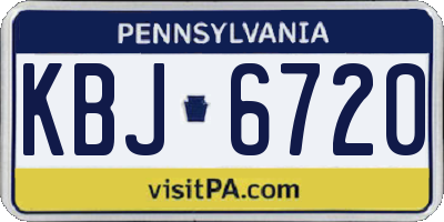 PA license plate KBJ6720