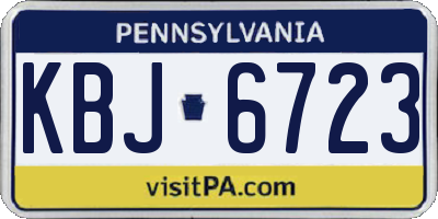 PA license plate KBJ6723