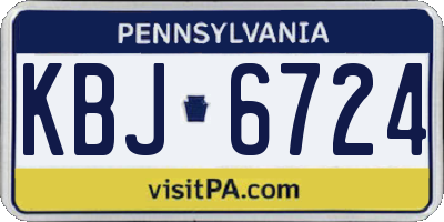 PA license plate KBJ6724