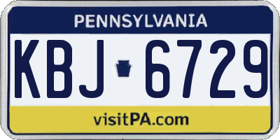 PA license plate KBJ6729
