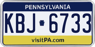 PA license plate KBJ6733