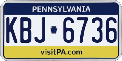 PA license plate KBJ6736