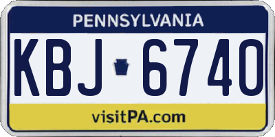 PA license plate KBJ6740