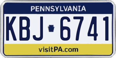 PA license plate KBJ6741