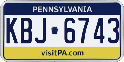PA license plate KBJ6743