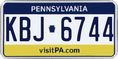 PA license plate KBJ6744
