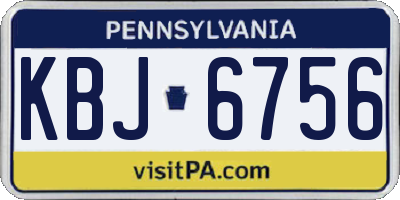 PA license plate KBJ6756