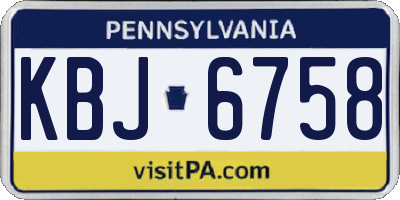 PA license plate KBJ6758