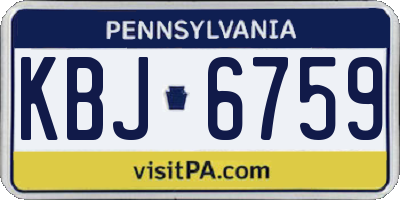 PA license plate KBJ6759
