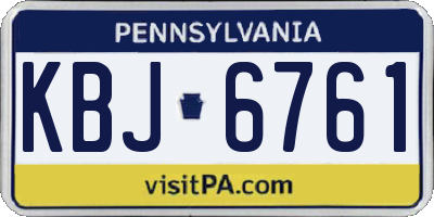 PA license plate KBJ6761