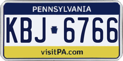 PA license plate KBJ6766