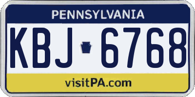 PA license plate KBJ6768