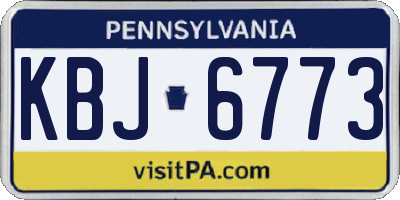 PA license plate KBJ6773